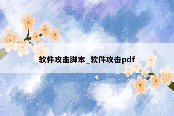 软件攻击脚本_软件攻击pdf