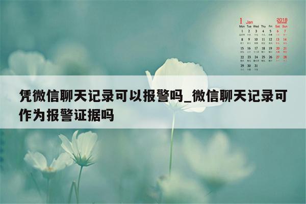 凭微信聊天记录可以报警吗_微信聊天记录可作为报警证据吗