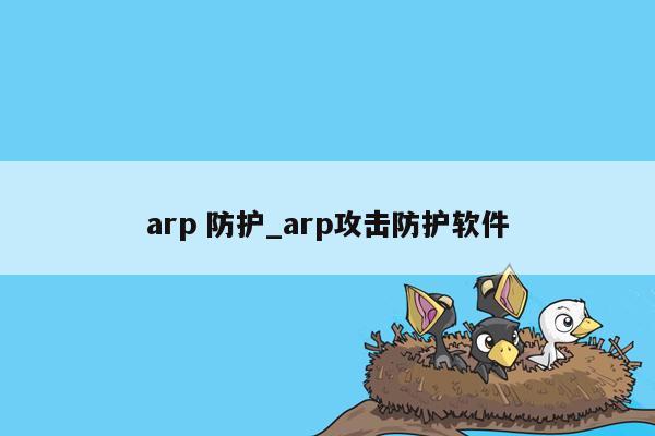 arp 防护_arp攻击防护软件