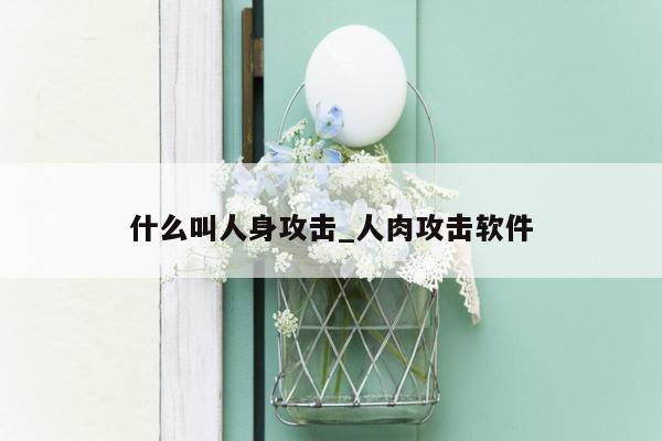 什么叫人身攻击_人肉攻击软件