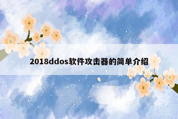 2018ddos软件攻击器的简单介绍