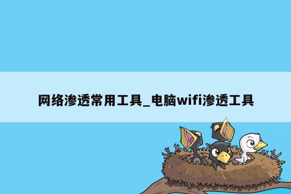 网络渗透常用工具_电脑wifi渗透工具