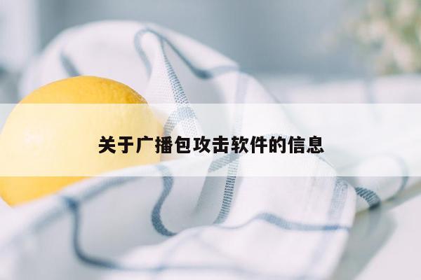 关于广播包攻击软件的信息