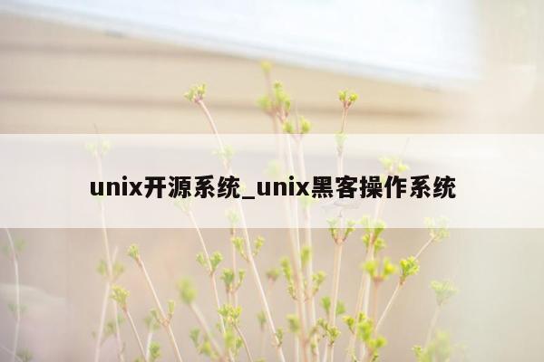 unix开源系统_unix黑客操作系统