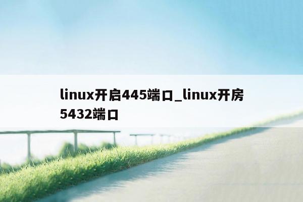 linux开启445端口_linux开房5432端口