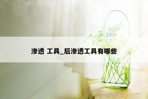 渗透 工具_后渗透工具有哪些