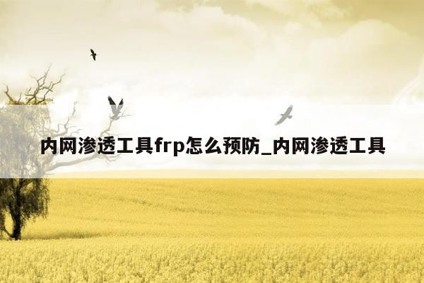 内网渗透工具frp怎么预防_内网渗透工具