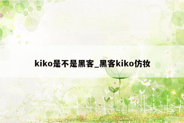 kiko是不是黑客_黑客kiko仿妆