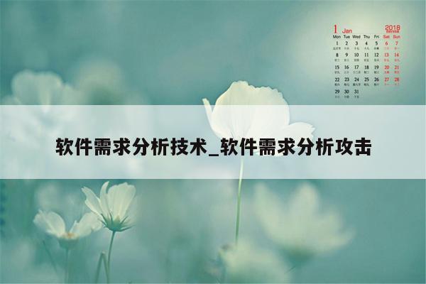 软件需求分析技术_软件需求分析攻击