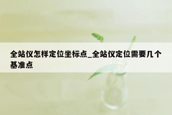 全站仪怎样定位坐标点_全站仪定位需要几个基准点