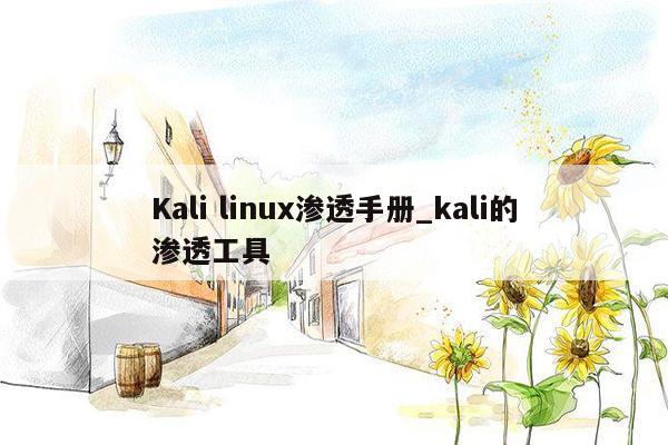 Kali linux渗透手册_kali的渗透工具