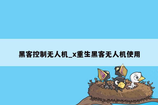 黑客控制无人机_x重生黑客无人机使用