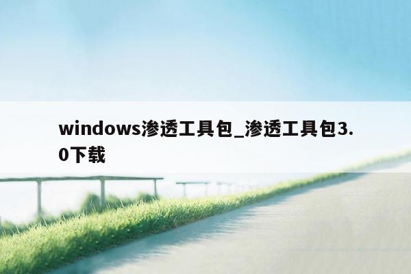 windows渗透工具包_渗透工具包3.0下载