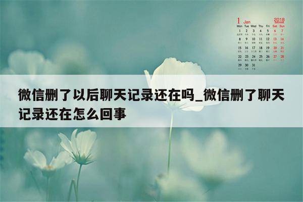 微信删了以后聊天记录还在吗_微信删了聊天记录还在怎么回事