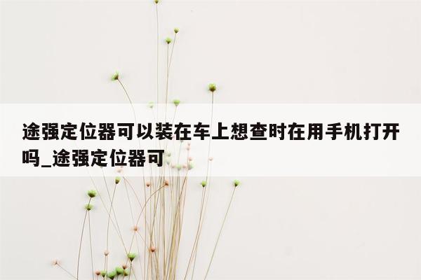 途强定位器可以装在车上想查时在用手机打开吗_途强定位器可