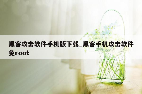 黑客攻击软件手机版下载_黑客手机攻击软件免root