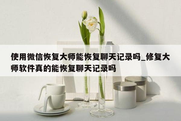 使用微信恢复大师能恢复聊天记录吗_修复大师软件真的能恢复聊天记录吗