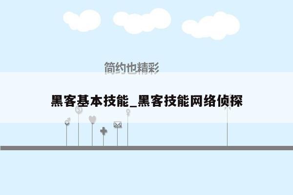 黑客基本技能_黑客技能网络侦探