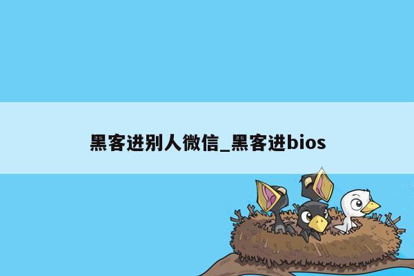 黑客进别人微信_黑客进bios