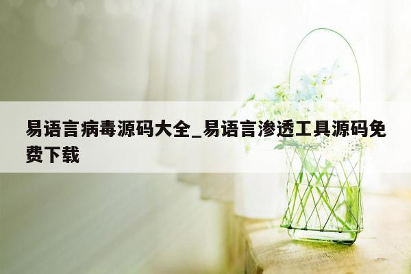 易语言病毒源码大全_易语言渗透工具源码免费下载