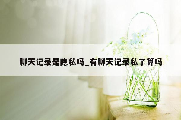 聊天记录是隐私吗_有聊天记录私了算吗