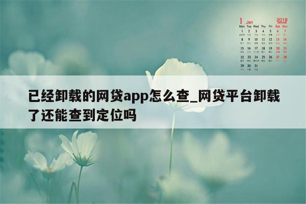 已经卸载的网贷app怎么查_网贷平台卸载了还能查到定位吗