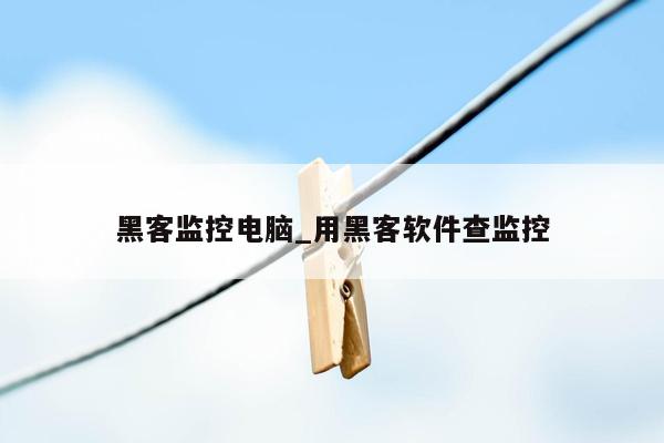 黑客监控电脑_用黑客软件查监控