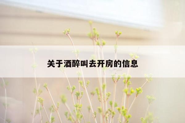 关于酒醉叫去开房的信息