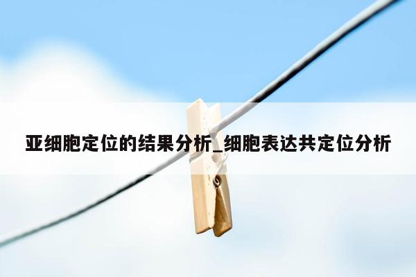 亚细胞定位的结果分析_细胞表达共定位分析