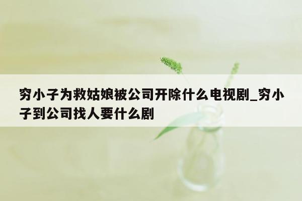 穷小子为救姑娘被公司开除什么电视剧_穷小子到公司找人要什么剧