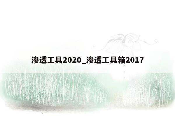 渗透工具2020_渗透工具箱2017