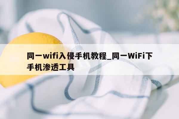 同一wifi入侵手机教程_同一WiFi下手机渗透工具