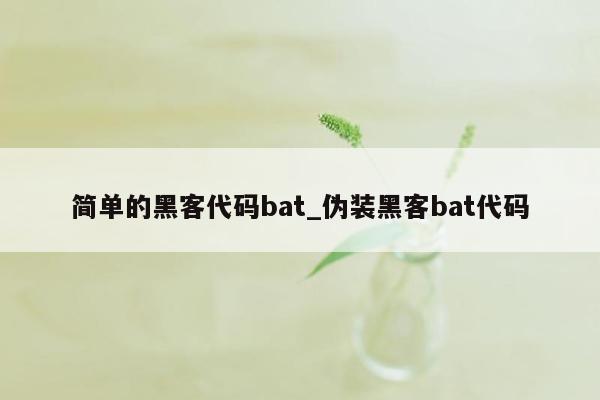 简单的黑客代码bat_伪装黑客bat代码