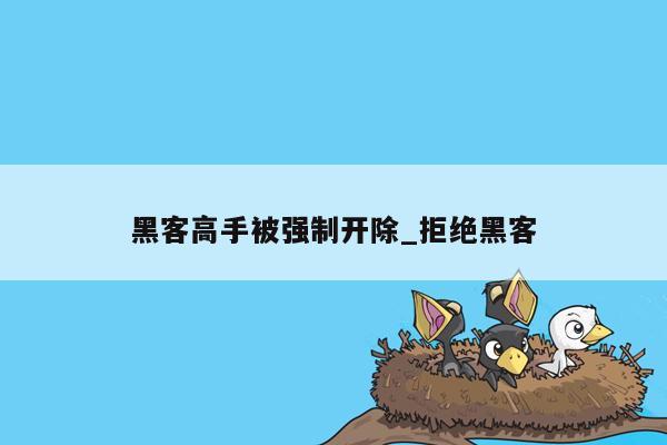 黑客高手被强制开除_拒绝黑客