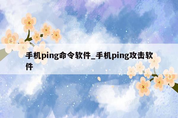 手机ping命令软件_手机ping攻击软件