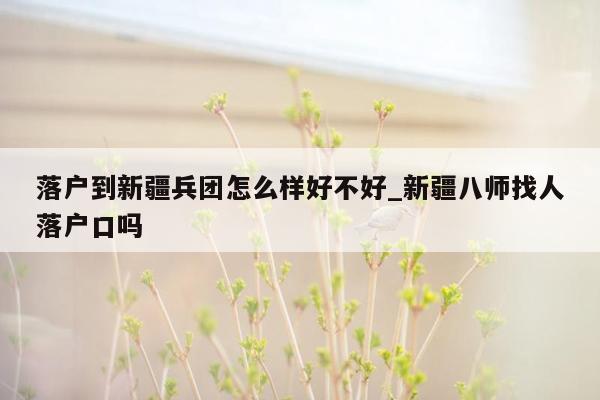 落户到新疆兵团怎么样好不好_新疆八师找人落户口吗