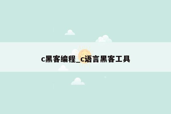 c黑客编程_c语言黑客工具