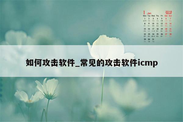 如何攻击软件_常见的攻击软件icmp