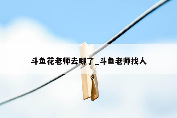 斗鱼花老师去哪了_斗鱼老师找人