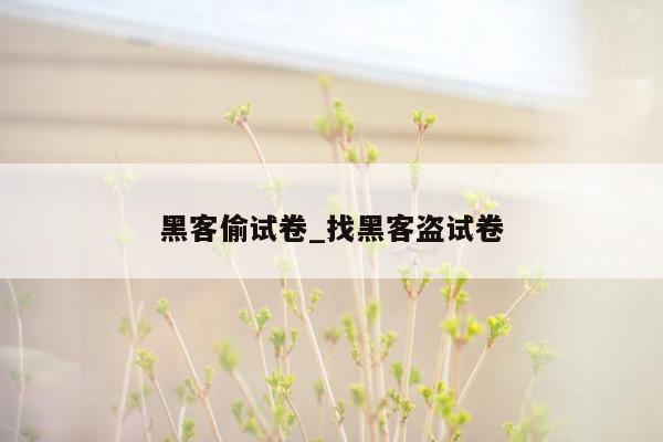 黑客偷试卷_找黑客盗试卷