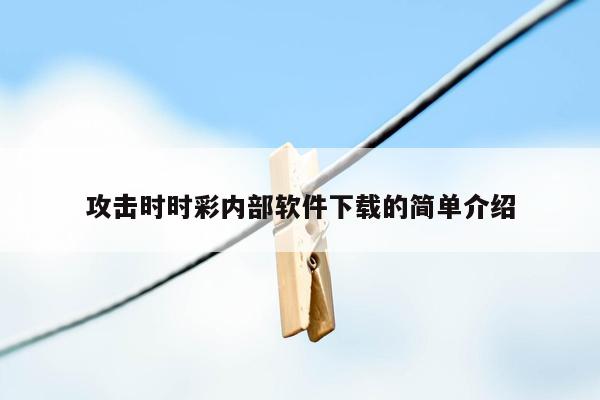 攻击时时彩内部软件下载的简单介绍