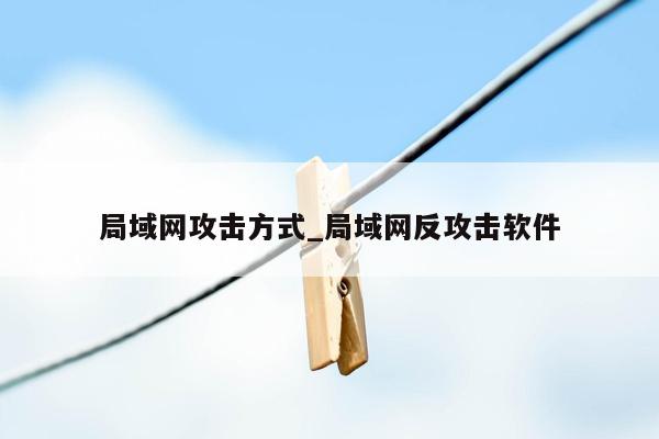 局域网攻击方式_局域网反攻击软件