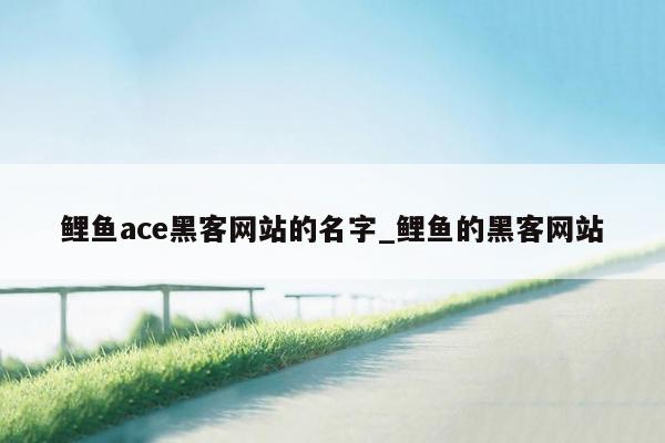 鲤鱼ace黑客网站的名字_鲤鱼的黑客网站