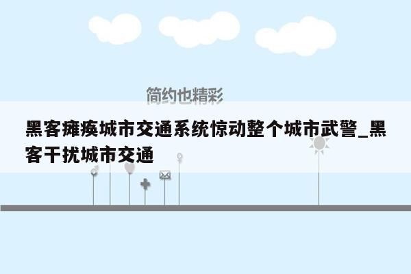 黑客瘫痪城市交通系统惊动整个城市武警_黑客干扰城市交通