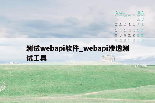 测试webapi软件_webapi渗透测试工具