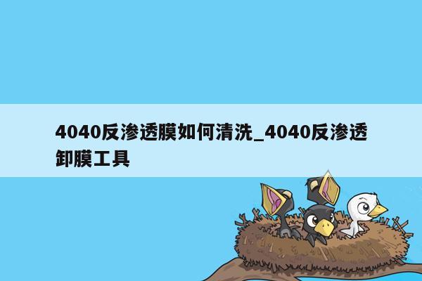 4040反渗透膜如何清洗_4040反渗透卸膜工具