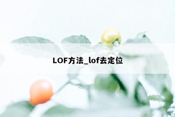 LOF方法_lof去定位