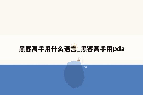 黑客高手用什么语言_黑客高手用pda