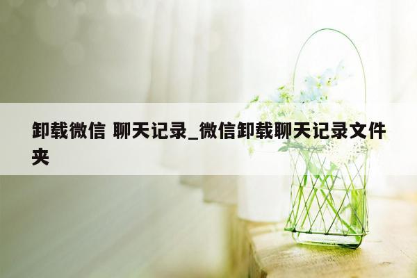 卸载微信 聊天记录_微信卸载聊天记录文件夹