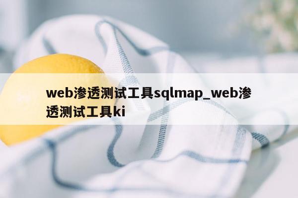 web渗透测试工具sqlmap_web渗透测试工具ki